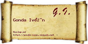 Gonda Iván névjegykártya